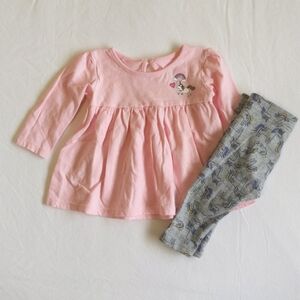 george unicorn babydoll top & leggings matching outfit set 3-6 months baby girl